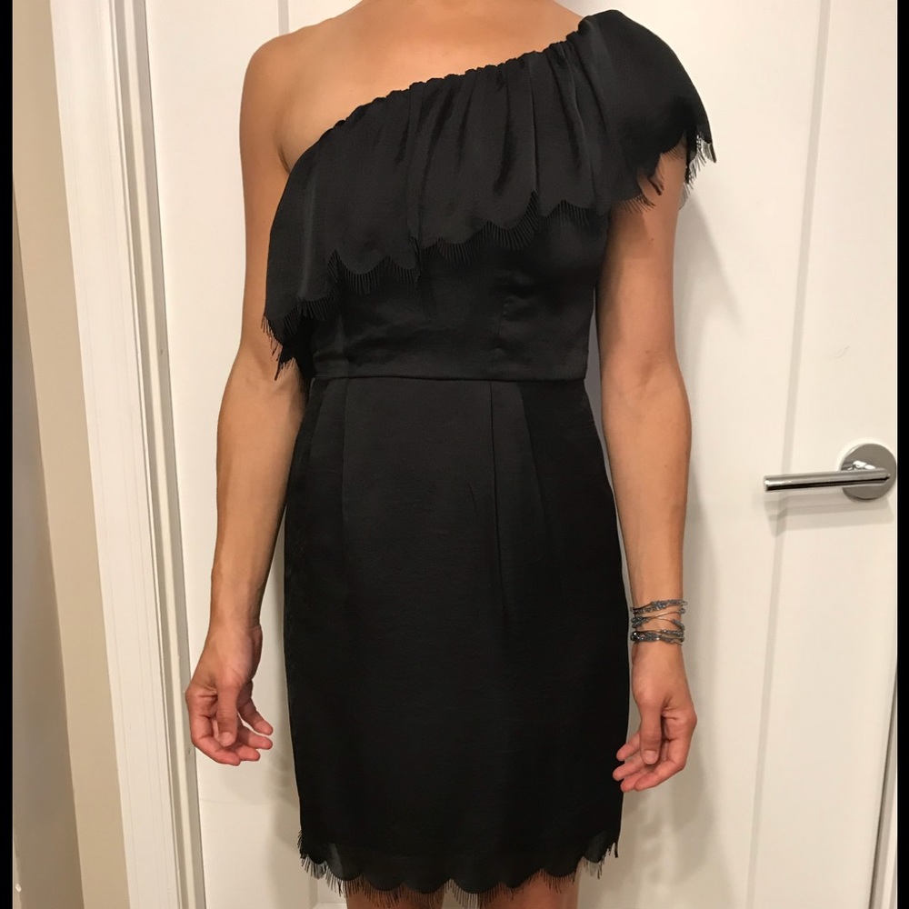 Rebecca Taylor Black One Shoulder Dress